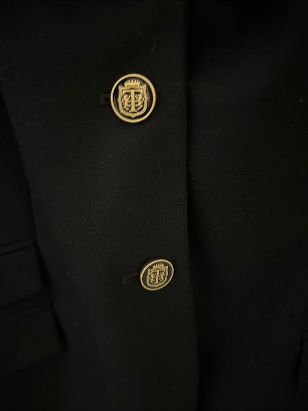 Talbots Navy Wool Blazer Gold Crest Buttons Size 12 - Picture 5 of 10